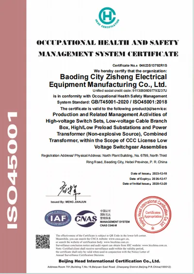 ISO 45001 Certificate