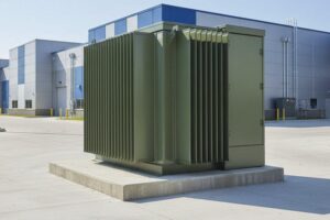 150 кВА Трехфазный трансформатор, установленный на подставке 15 1 4