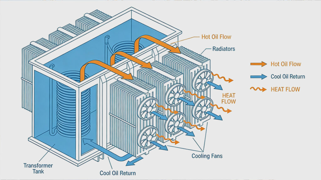 2 Conception du système de dissipation thermique pour transformateur à bain d'huile
