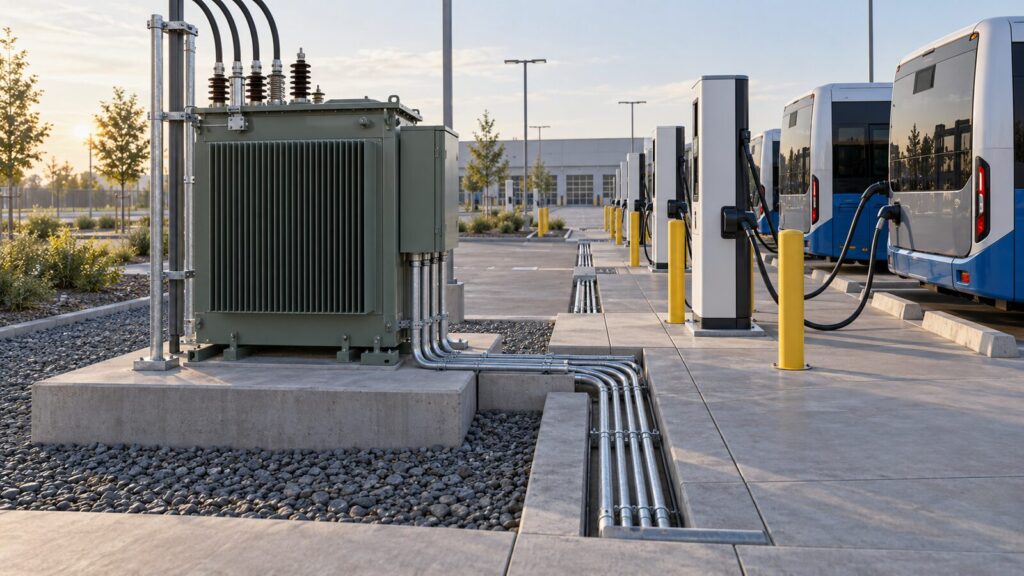Depot Transformer and Charging Dispensers
