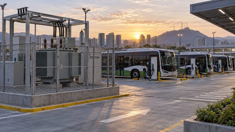Electric Bus Depot and Transformer Compound