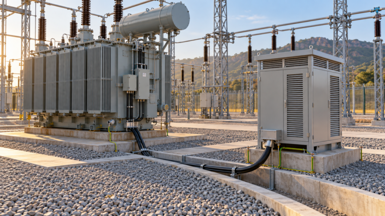 Transformer neutral grounding resistor interface at an industrial substation