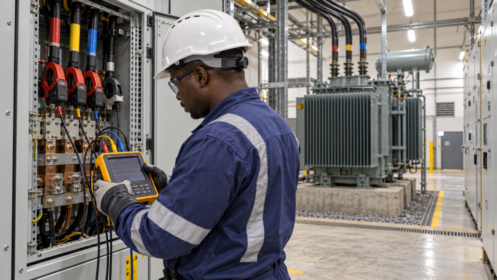 Transformer Phase Load Balancing for African Industrial Parks: Surveys, Neutral Duty and Expansion 4 Power quality analyzer connected for a three-phase industrial load survey