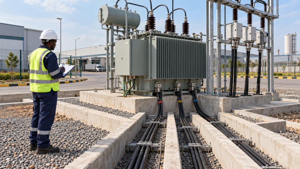 Transformer Phase Load Balancing for African Industrial Parks: Surveys, Neutral Duty and Expansion 5 Technician reviewing phase current readings on an electrical load analyzer