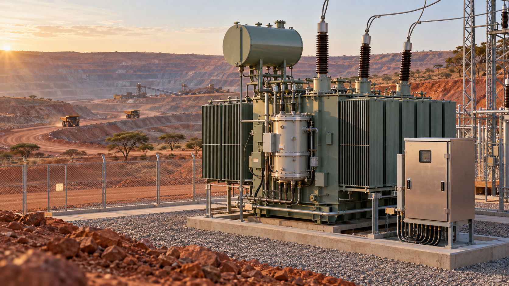 Transformer Tap Changer Selection for Mining: African Project Control and Maintenance Options 6 Oil-immersed transformer with tap changer at an African open-pit mine