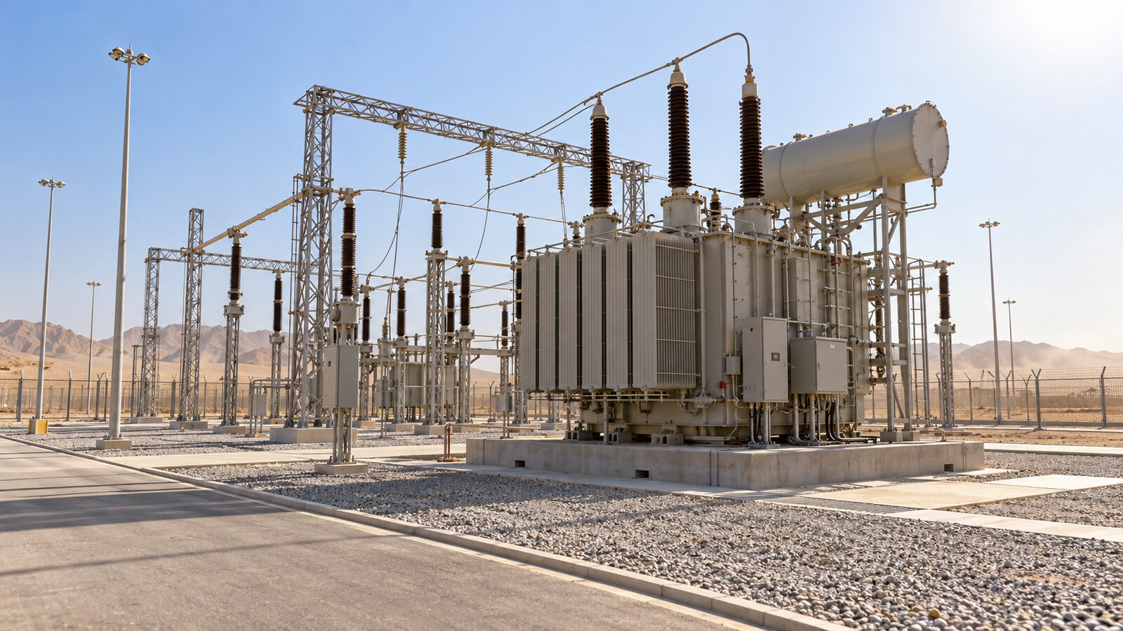 SEC Transformer Prequalification: What Saudi EPC Buyers Must Verify Before RFQ Release 4 Oil-immersed transformer installation at a Saudi distribution substation in an arid environment