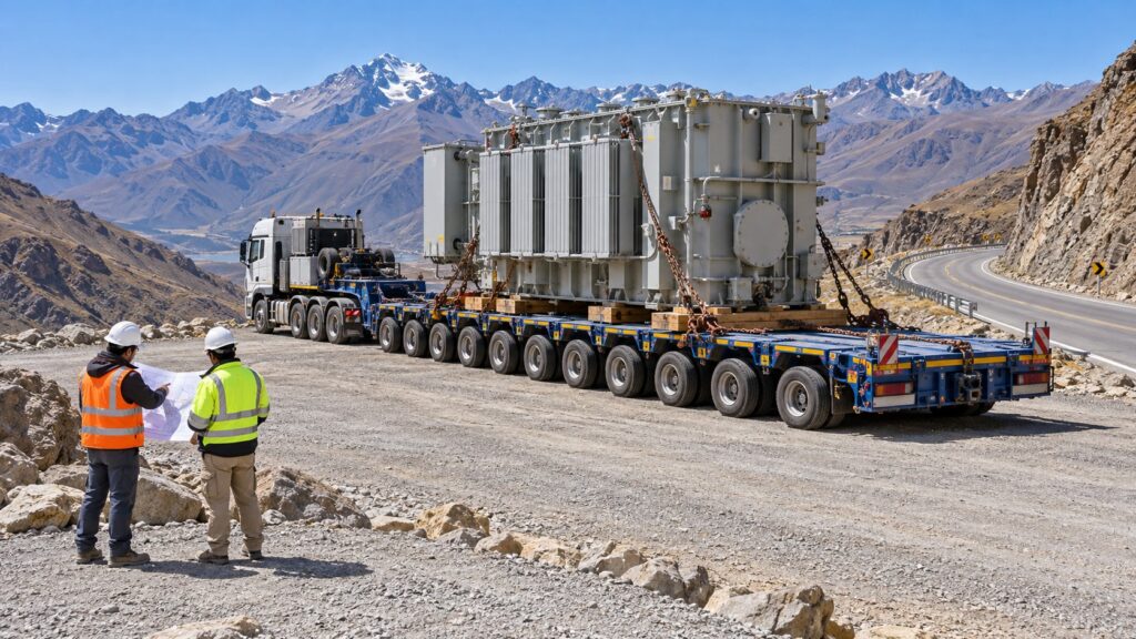 Transformer Delivery Route Survey for Andean Industrial Projects: Transport Envelope, Bridges and Unloading